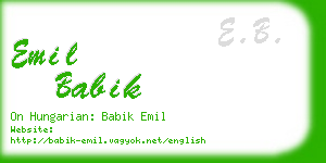 emil babik business card